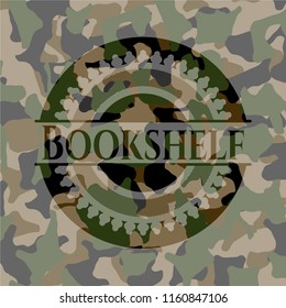 Bookshelf written on a camouflage texture