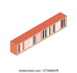 ilustración de vector de material isométrico de biblioteca