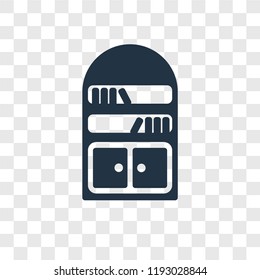 Bookshelve vector icon isolated on transparent background, Bookshelve transparency logo concept