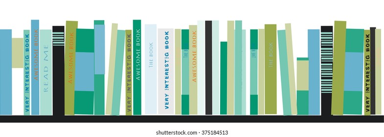 Bookshelves with books. Vector background