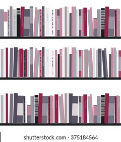 Bookshelves with books. Vector background