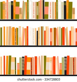 Bookshelves with books. Vector illustration