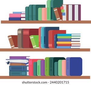 Bookshelves color icon. Library books. Bookstore storage