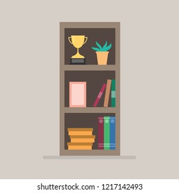 bookshelves with colorful books. modern decoration