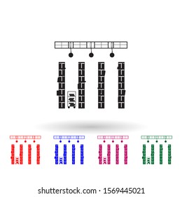Bookshelves in the library multi color icon. Simple glyph, flat vector of library icons for ui and ux, website or mobile application