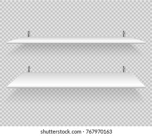 Bookshelves vector. Empty white  shelf for book, CD, cup and other object