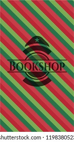 Bookshop Christmas Emblem Background.