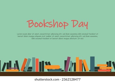 Bookshop Day background. Awareness Books Educational. Vector illustration.