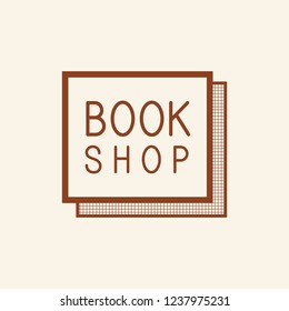 Bookshop square sign icon vector