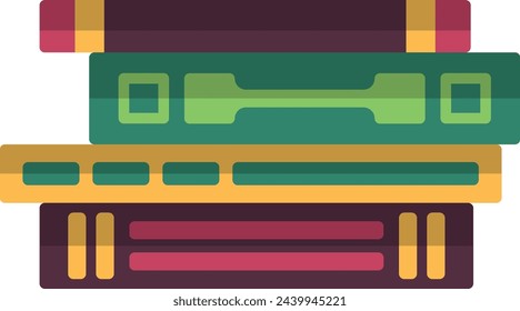 Bookstack icon. Literatire novels. Color bookstore symbol