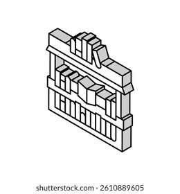 bookstall shop isometric icon vector. bookstall shop sign. isolated symbol illustration