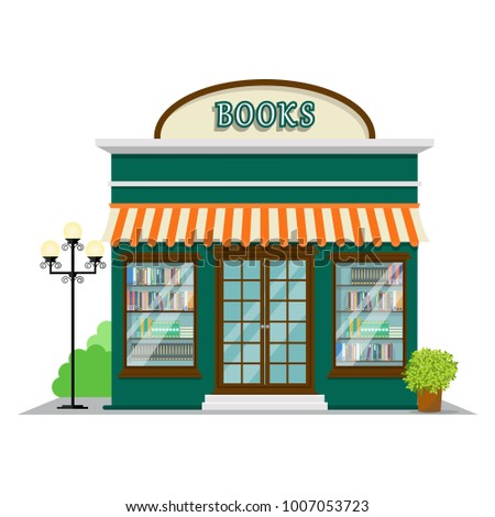 Bookstore. Book shop icon in flat Style.Vector illustration 