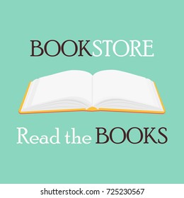 Bookstore, bookshop vector emblem, sign, symbol, logo, icon. Read the books concept