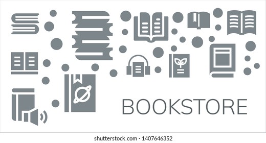 bookstore icon set. 11 filled bookstore icons.  Simple modern icons about  - Books, Book, Audiobook