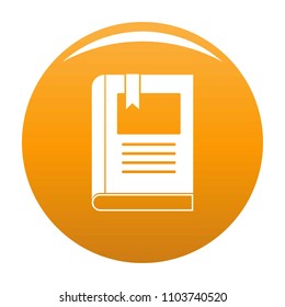 Bookstore icon. Simple illustration of bookstore vector icon for any design orange