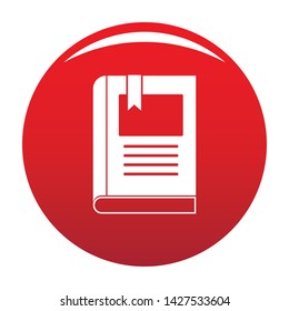 Bookstore icon. Simple illustration of bookstore vector icon for any design red