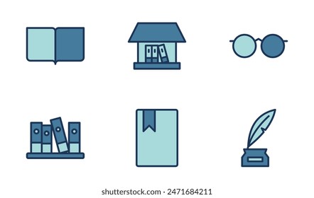 bookstore icon symbol vector template collection