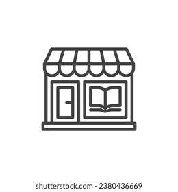 Bookstore line icon. linear style sign for mobile concept and web design. Book shop outline vector icon. Library symbol, logo illustration. Vector graphics
