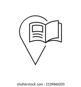 Bookstore location pin icon design. vector illustration