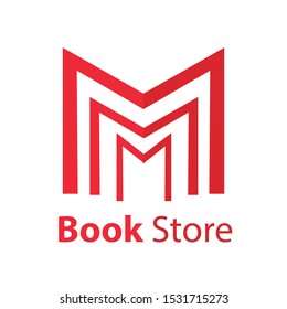 Bookstore logo design template and symbol