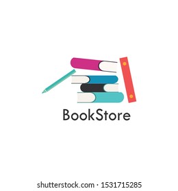 Bookstore logo design template and symbol
