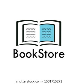 Bookstore logo design template and symbol