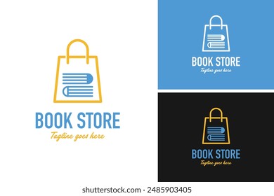 Idea de Plantilla de Ilustración vectorial de diseño de logotipo de librería