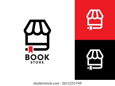 bookstore logo. simple education online shop vector design inspiration	
