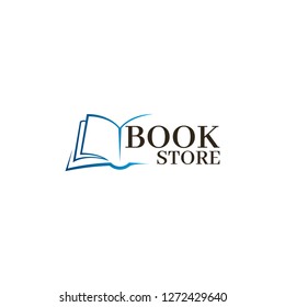 Bookstore Logo template. Design logo open book.