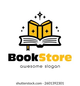 A bookstore logo vector design. Illustration design sign.