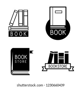 Logos von Buchhandlungen und Zeichensatz, Vektorgrafik