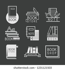 Bookstore logos and sign set vector