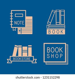 Bookstore logos and sign set vector