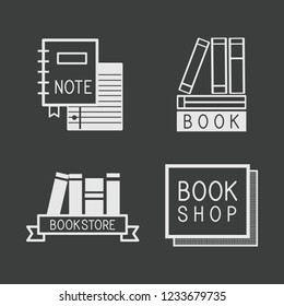 Bookstore logos and sign set vector