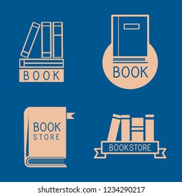 Bookstore logos and sign set vector