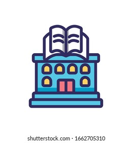bookstore over white background, line and fill style icon, vector illustration