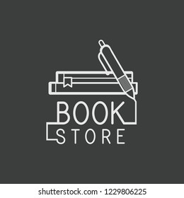 Bookstore and papers logo vector