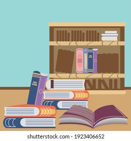 biblioteca de libros de texto de estantería leer