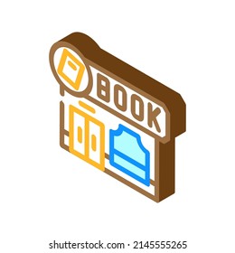 bookstore shop isometric icon vector. bookstore shop sign. isolated symbol illustration