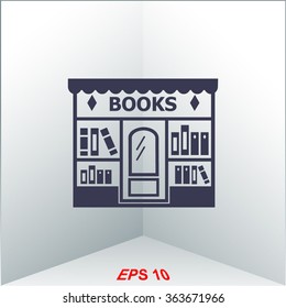 Bookstore vector icon.