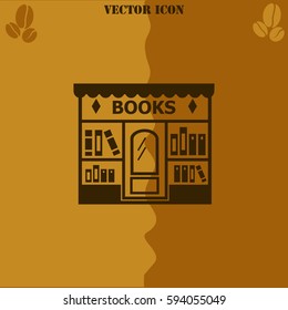 Bookstore vector  icon Coffee symbol background.
