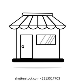 Bookstore vector icon in line art design isolated on white background. Shop store. Vector illustration EPS10.