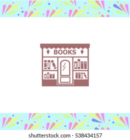 Bookstore vector icon on white background. Isolated illustration. Business picture.