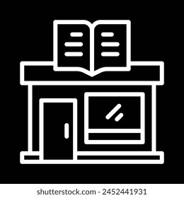 bookstore vector icon outline design