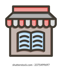 Bookstore Vector Thick Line Filled Colors Icon For Personal And Commercial Use.
