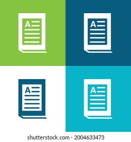 Bookt Flat four color minimal icon set