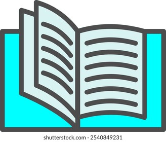 BookVector Icon Outline Filled Style