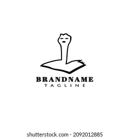 bookworm logo cartoon icon design black modern isolated vector illustration