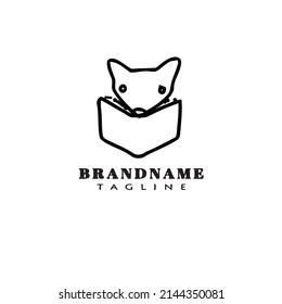 logotipo de lucioperca caricatura plantilla de diseño negro lindo vector ilustración