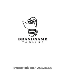 plantilla de diseño de iconos de logotipo de gusano de biblioteca ilustración de vector aislado negro